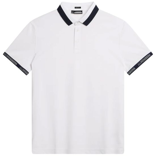 J.Lindeberg Men's Guy Regular Golf Polo - White/Black 