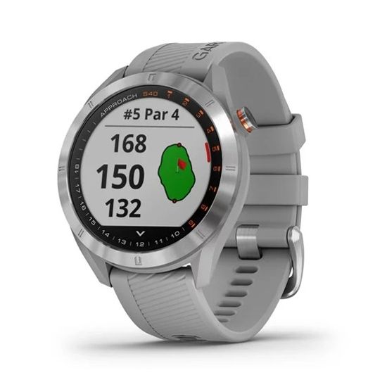 Garmin Approach S40 Golf GPS Watch - Stainless Steel With Powder Gray Band