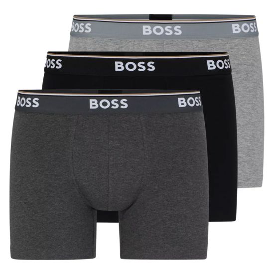 Hugo Boss Men's 3-Pack Power Golf Boxer - Grey