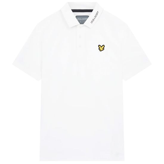 Lyle & Scott Men's Technical Collar Logo Golf Polo - White