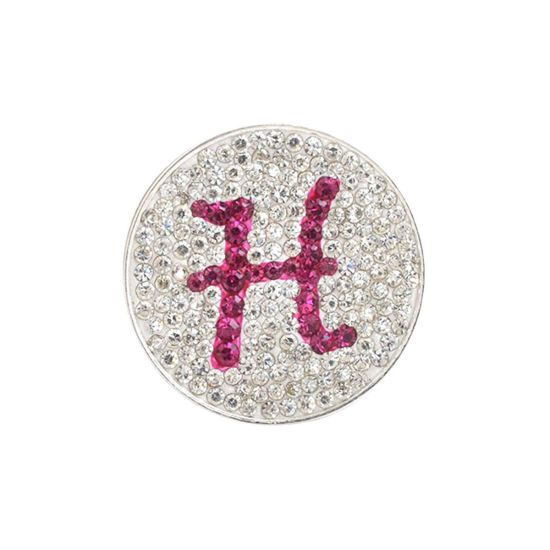 Navika Pink Initial Micro Pave Crystal Ball Marker + Clip H