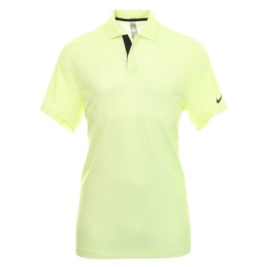 Nike Men's Tiger Woods Dri-Fit ADV Traditional Golf Polo - White/Light Lemon Twist/Black