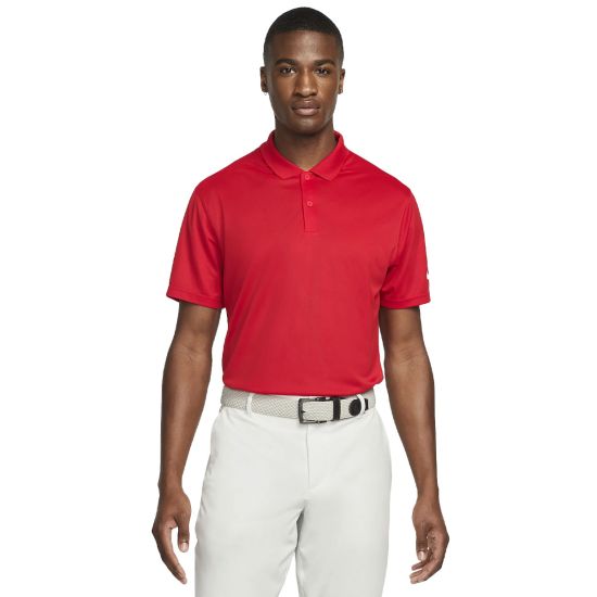 Nike Men's Dri-Fit Victory Solid Golf Polo - University Red/White