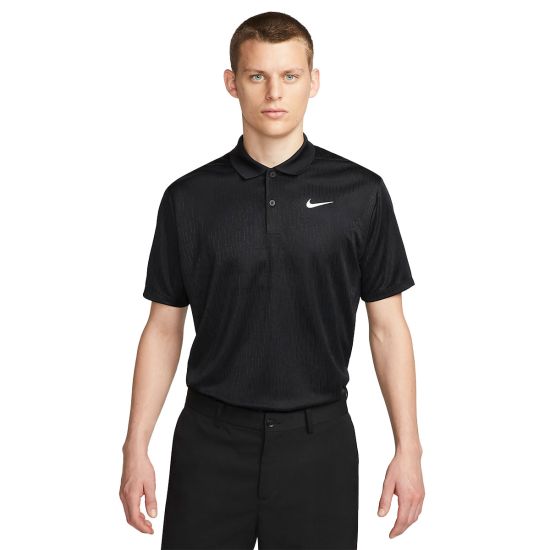 Nike Men's Dri-FIT Victory Jacquard Golf Polo - Black/White