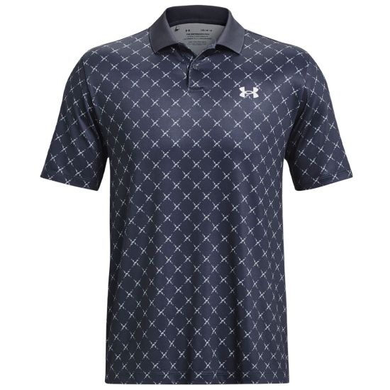 Under Armour Men's UA Performance 3.0 Printed Golf Polo - Downpour Gray/Halo Gray