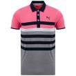 Puma Men's Mattr One Way Golf Polo - Sunset Pink/Navy Blazer