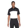 Nike Dri-Fit Victory Colour Block Golf Shirt - Black/White/LT Smoke Grey/White