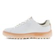 Ecco Women's Tray Laced Golf Shoes - Bright White/Peach Nectar