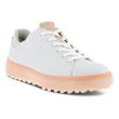 Ecco Women's Tray Laced Golf Shoes - Bright White/Peach Nectar