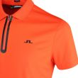 J.Lindeberg Men's Clipz Regular Fit Golf Polo - Tangerine Tango - SS22