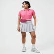 J.Lindeberg Women's Alaya Jacquard Golf Polo - Pink Jacquard Bridge Monogram - SS22