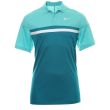 Nike Men's Dri-Fit Victory Colour Block Golf Shirt - Washed Teal/Bright Spruce/White