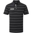 Nike Dri-FIT Player Striped Golf Polo - Black/Sail/White/Brushed Silver