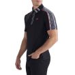 PXG Men's Athletic Fit Short Sleeve Plaid Block Polo Shirt - Black