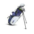 US Kids Golf TS3-57 10 Club V10 Stand Bag Set - Navy/White/Lime