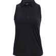 Under Armour Women's UA Zinger Sleeveless Golf Polo - Black/Metallic Silver