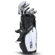 US Kids Golf TS3-54 10 Club V10 Combo Stand Bag Set Left Hand - Black/White/Purple