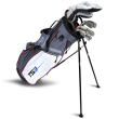 US Kids Golf TS3-60 10 Club V5 Combo Stand Bag Set - Grey/White/Maroon