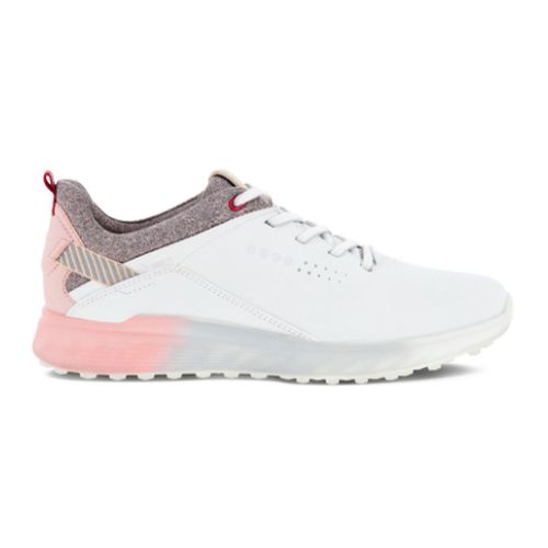 Ecco Women's S-Three Golf Shoes - White/Silver Pink
