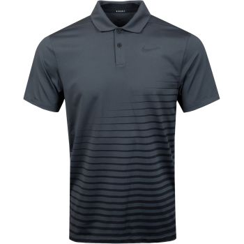 Nike Men's Dry Vapor Stripe Graphic Golf Polo - Dark Smoke Grey/Black