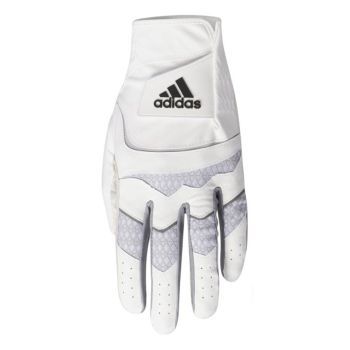 Adidas Men's Leather Cord Chaos Golf Gloves Left Hand (For The Right Handed Golfer) - White/Hall Silver