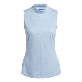 Adidas Women's Jacquard Primeblue Sleeveless Golf Polo Shirt - Ambient Sky