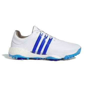 Adidas Men's Tour360 22 Golf Shoes - Cloud White/Lucid Blue/Silver Metallic