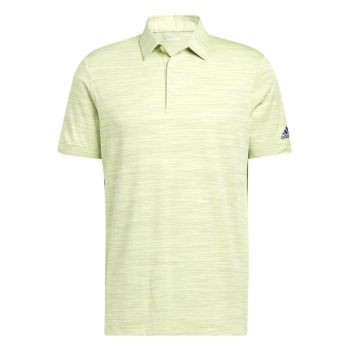 Adidas Men's Space-Dyed Striped Golf Polo Shirt - Pulse Lime/Legacy Indigo