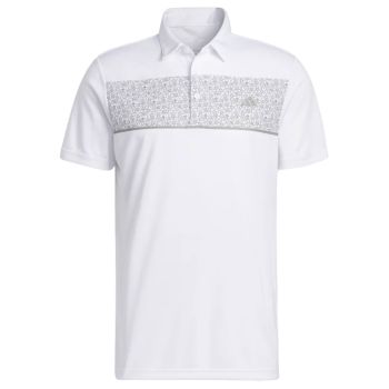 Adidas Men's Chest Print Golf Polo - White