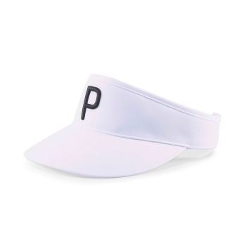 Puma Men's P Adjustable Golf Visor - Bright White/Puma Black