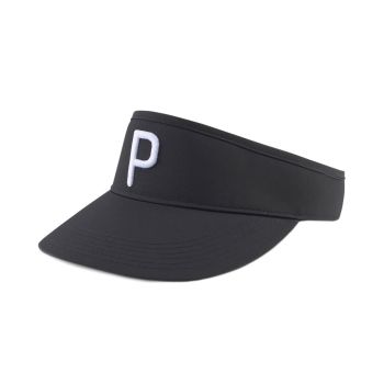 Puma Men's P Adjustable Golf Visor - Puma Black/Bright White