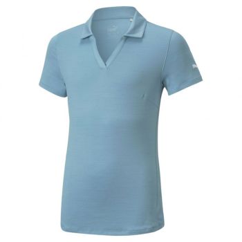 Puma Girls Cloudspun Free Golf Polo Shirt - Dusty Aqua