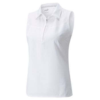 Puma Women's Harding Sleeveless Golf Polo - Bright White
