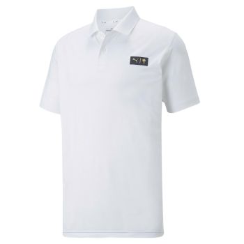 Puma Men's x Palm Tee Crew Golf Polo Shirt - Bright White