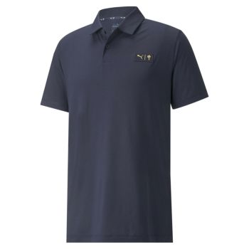 Puma Men's x Palm Tee Crew Golf Polo Shirt - Navy Blazer
