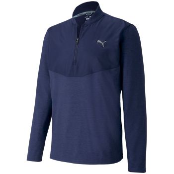 Puma Cloudspun 1/4 Zip Pullover Golf Jacket - Peacoat Heather