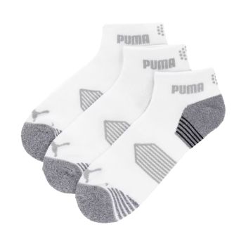 Puma Men's Essential 1/4 Cut 3 Pack Golf Socks - Bright White