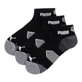 Puma Men's Essential 1/4 Cut 3 Pack Golf Socks - Puma Black