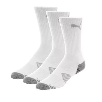 Puma Men's Essential Crew Cut Golf Socks 3 Pairs - Bright White