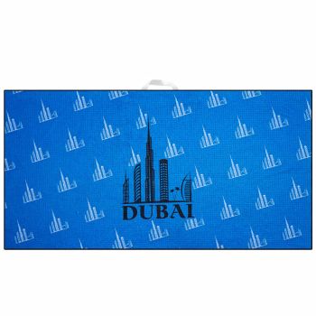Devant Decorated Microfiber Towel Blue - Dubai
