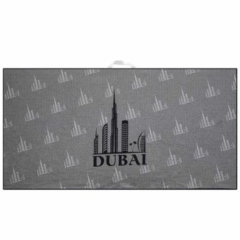 Devant Decorated Microfiber Towel Grey - Dubai