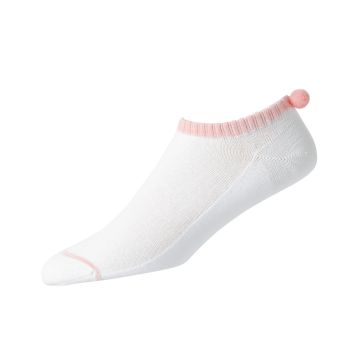 Footjoy Prodry Lightweight Pom Pom Women Socks - White/Pink