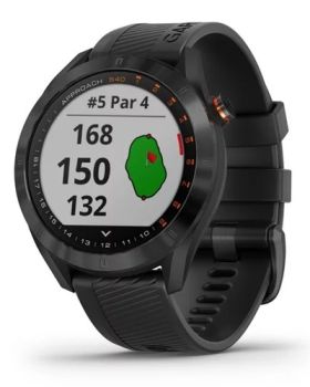 Garmin Approach S40 Golf GPS Watch - Black Stainless Steel With Black Band