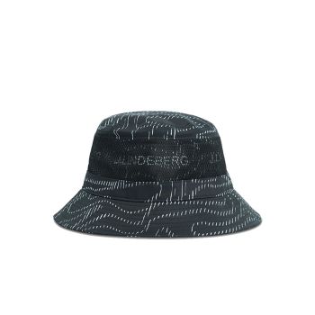 J. Lindeberg Spiral Camou Print Golf Bucket Hat - OSFA - Black Spiral Camou