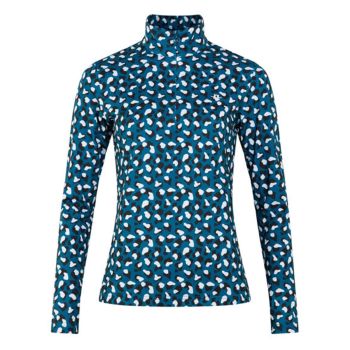 J.Lindeberg Women's Ana Golf Mid Layer Sweater -  Moroccan Blue Animal - SS22 (Online Exclusive)