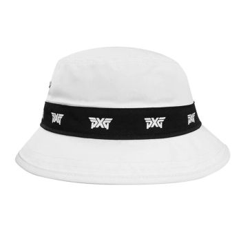 PXG Logo Repeat Bucket Golf Hat - White 