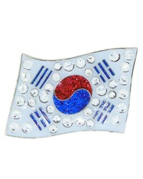 Navika Korea Flag Swarovski Crystal Ball Marker