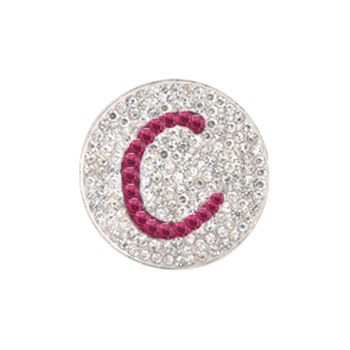 Navika  Pink Initial Micro Pave Crystal Ball Marker + Clip  C