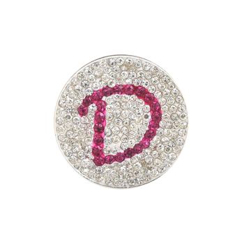 Navika  Pink Initial Micro Pave Crystal Ball Marker + Clip  D