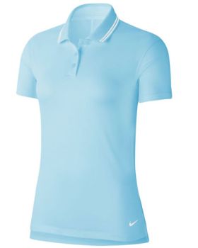 Nike Women's Dri-FIT Victory Golf Polo  - Topaz Mist/White